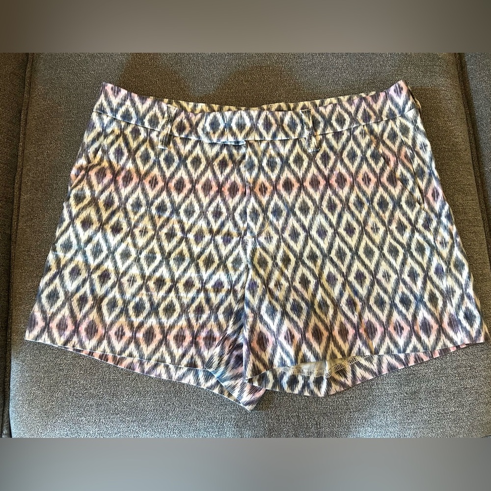 Level 99 Ikat Design Blue and Pink Shorts